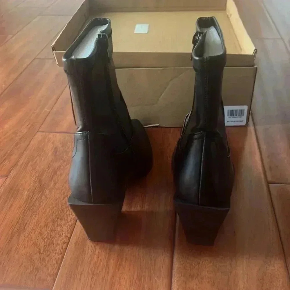 Steve Madden Faux leather black Alecia Western Boots Size 8.5 - Picture 4 of 9